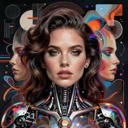 portrait of Lana Del Rey as a cyborg. intricate abstract. intricate artwork. by Tooth Wu, wlop, beeple, dan mumford. mulholland drive by david lynch, dune by david lynch, blade runner 2049 by dennis villeneuve, patrick nagel, octane render, trending on artstation, greg rutkowski very coherent symmetrical artwork. cinematic, hyper realism, high detail, octane render, 8k, iridescent accents