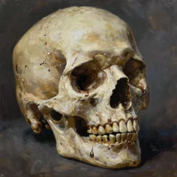 oil painting skulls and tears detailed kristen margiotta