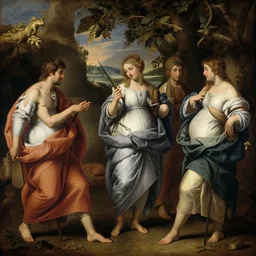 shepherds of arcadia by poussin, all decently dressed characters