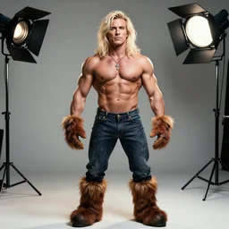 annie leibovitz style photoshoot of muscular man dressed like sudowoodo, studio lighting 5 0 mm