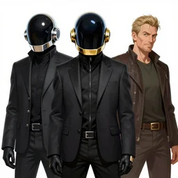 Daft Punk as fantasy D&D characters, portrait art by Donato Giancola and James Gurney, digital art, trending on artstation