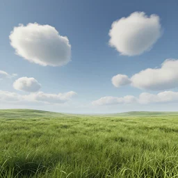 a view of a surreal alien grassy landscape, puffy clouds, 4 k, detailed, beautiful view, trending on artstation