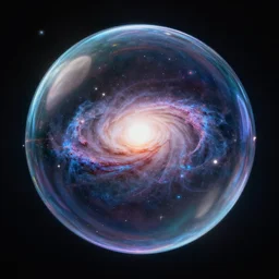 a bubble contains a galaxy, octane render, HD, volumetric lighting, high details