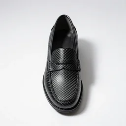 carbon fiber loafers, photorealistic, isolated on a pure white background, centered, entire object in frame, sharp focus, soft studio lighting