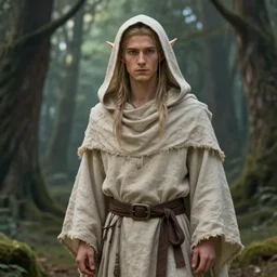 beautiful, digital art, male elf wizard, wearing linen hooded cloth. forest background. artstation, by bartek fedyczak, erak note, tooth wu, neil richards, kan liu, siwoo kim, jisu choe
