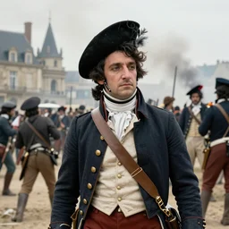 portrait photograph fashion editorial french revolution storming of the Bastille. hyperrealistic. detailed. depth of field. high definition. 8k. photography.