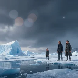 icey arctic landscape, apocalyptic. len blur background bokeh. art by ismail inceoglu, filip hodas, and pixar.