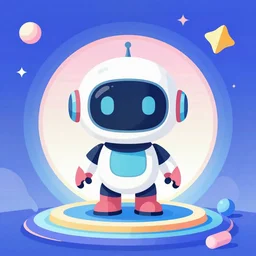 cute!! centered robot futuristic centered vibrant concept art by artstation vector ( liam brazier )