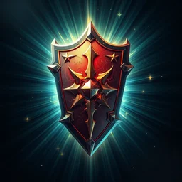 shield fantasy epic legends game icon stylized digital illustration radiating a glowing aura global illumination ray tracing hdr fanart arstation by ian pesty and katarzyna da bek - chmiel