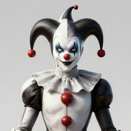 front shot of a court jester!!!! character, by artgerm greg rutkowski gustave dore, octane render, polished, glossy, holographic metallic, bionic futurism, galactic robotic cyborg, 8 5 mm f 1. 8 lit edges, ominous elegant luminous exact quartz highly detailed sharp, polygonal shards, artstation sharp focus ray tracing cinematic masterpiece fine portrait