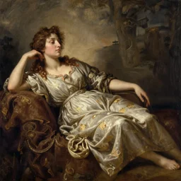 Pre-Raphaelite muse reclining