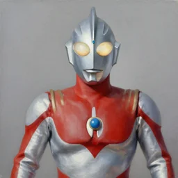 realistic Portrait painting of a Johnny Depp as Ultraman Taro, made by Gustave Courbet, physical painting, Sharp focus,digital art, bright colors,fine art, trending on Artstation, unreal engine.