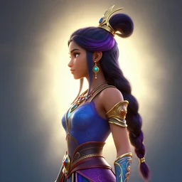 side profile, maya ali wind sorcerer, bright backlit, key lighting, smooth, gaudy colors, maya render, octane render aesthetic, dota matte painting concept art, official fanart behance hd artstation by jesper ejsing, by rhads and makoto shinkai and lois van baarle and ilya kuvshinov and rossdraws