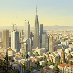 A city designed by Salvador Dali, painted by Albert Bierstadt and Ivan Shishkin and Henri Mauperché