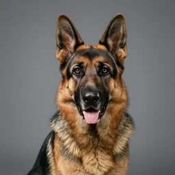 german shepherd portrait in studio