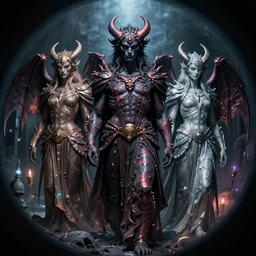 demons vs gods, art by neil gaiman, trending on artstation, dark atmospheric lighting front view synthwave, fisheye lens, magic realism, eclecticism