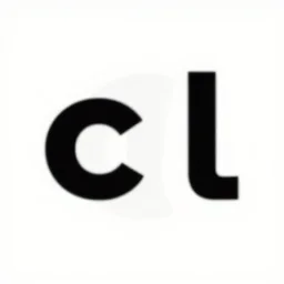 graphical minimalistic logo with the combination of the two letters c and l : : black color on white background