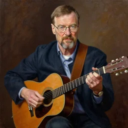 painting of walter white as robbie basho the influential folk blues and fingerstyle guitar player, painted by leyendecker