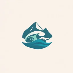 material design, minimalist logo of a surf shop