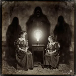 spirit photography with glowing bulbous ectoplasm, scary shadow people, sleep paralysis demon, 1 9 0 0 s, slimer, mourning family, invoke fear and dread, old photograph, daguerreotype