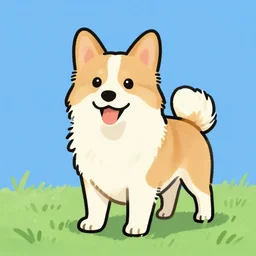 dog illustration in the style of koyamori