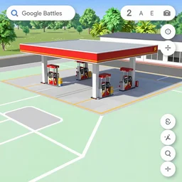 google maps battlemap rpg, gas station