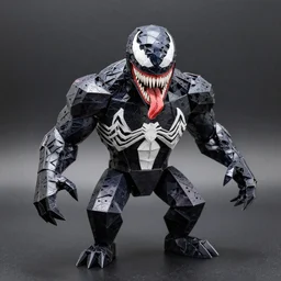 steve buscemi is venom, modular origami, saturated, dark