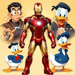 iron man and howard the duck, various digital art