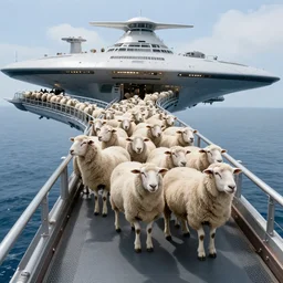sheep in the bridge of a Starship