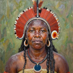 portrait of an aboriginal australian woman ( 3 5 ) from australia in 2 0 2 1, an oil painting by ross tran and thomas kincade