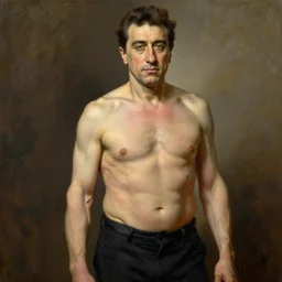 a hyper-detailed oil painting of Robert DeNiro by John Singer Sargent; anatomically correct