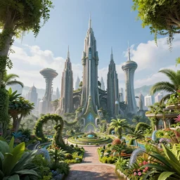 alien megastructure cityscape tallest spire garden