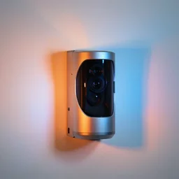 polycam lidar 3 d scan on very beautiful white wall with beautiful contrast of light and shadow, orange to blue gradient luminescence, professional foto, front elevation, optical illusion, close - up, in focus, reflection, cinematic frame