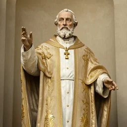 statue of joseph sikora from power as the antipope, intricate detail, royo, whealan,