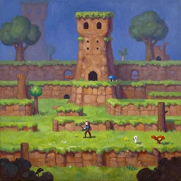 Oil painting of Terraria, HD