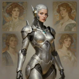 a anthropomorphic cyber woman wearing scifi armor, diffuse lighting, fantasy, intricate, elegant, highly detailed, lifelike, photorealistic, digital painting, artstation, illustration, concept art, smooth, sharp focus, art by john collier and albert aublet and krenz cushart and artem demura and alphonse mucha