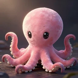 cute fumo plush of a celebrating octopus girl, anime girl