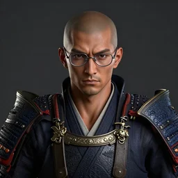 portrait of samurai model, sharp focus, eye glasses, octane render, ( ( brown skin ) ), realistic render, ffxi, rpg, detailed, beautiful, game, unreal engine, symmetrical!!, loreal, artstation, art by artgerm, rossdraws, art by karol bak, makeup, cinematic, concept art, filmic, vsco