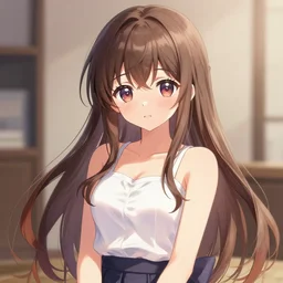 Clipstudio oil painting of a beautiful pretty pure kawaii cute lovely innocent elegant hot nice sweet girly feminine long hair anime waifu sister girl Trending on Pixiv