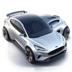 2050 concept of a Ford Focus flying car, concept art, sketch