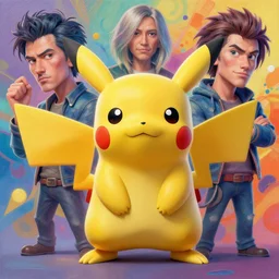 stylish colourful caricature - 3 d vfx art - of a pokemon, art style by zdzisaw beksinski, hsiao - ron cheng, tadanori yoko & james jean, character concept art, unreal engine render, digital illustration, sharp, intricate detail, volumetric light, ray tracing, soft light, claymation style, symmetric, acrylic on canvas, pinterest,