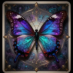 portrait of one beautiful gothic fairy butterfly, dark fantasy tarot card, perfect symmetry, colorful, dreamlike, brian froud, 8 k, trending on artstation, artgerm, modern, intricate,