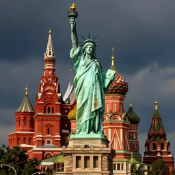 statue of Liberty in the red square, moscow