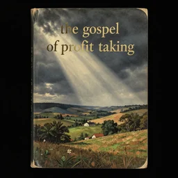 an vintage book cover, title : the gospel of profit taking