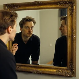 james ensor staring at james ensor in the mirror