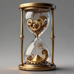fractal gearworks of infinite complexity, encased within a magical hourglass