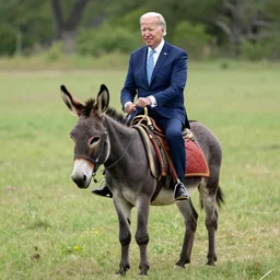 biden riding a donkey
