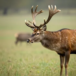 hybrid between deer and bull, profile, extremely detailed, nature photography, artstation