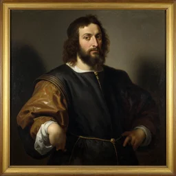 a painting in the style of giorgio vasari and in the style of greg hildebrandt.
