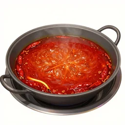 a spicy hotpot with boiling red water